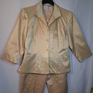 Donna Rico NY Women's Gold Two Piece Suit Size 10